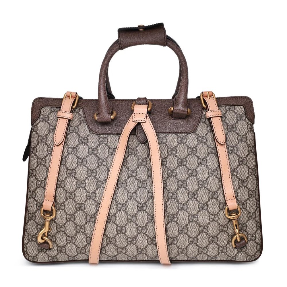 Gucci Ophidia GG Supreme Canvas Leather Convertible Woman's Backpack - Picture 2 of 4